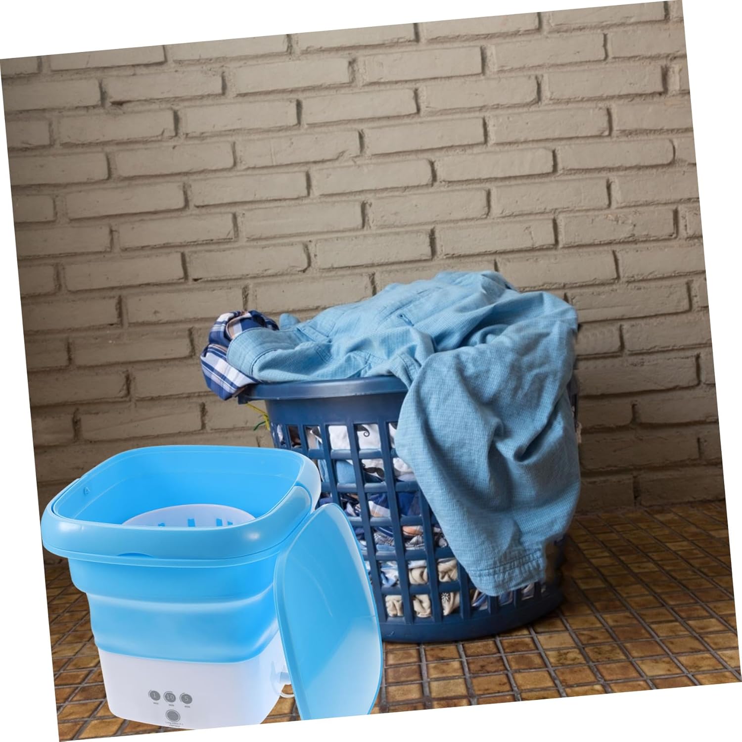 Mini Washing Machine Portable Foldable Laundry Unit Capacity No Electricity Required for Rvs