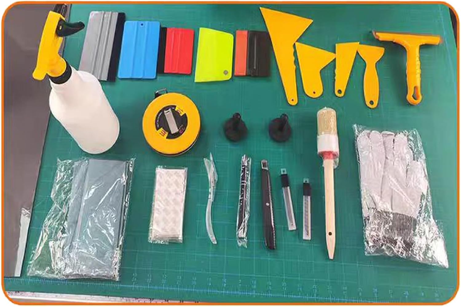 US Stock Premium Vinyl Wrap Tool Kit - 23 Tools All-in-One Vinyl Apply Tools Box Car Wrap Installation Tools with Gloves Knife Squeegees & Film-Install Kit