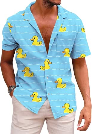 Nucltck Men's Short Sleeve Hawaiian Shirt - Casual Button Down Tropical Print, Regular Fit - View #8