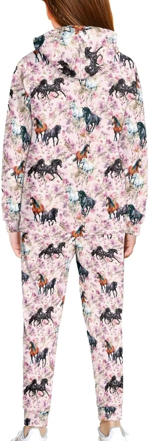 Bulopur Kids Jogger Set for Girls 2 Pieces Long Sleeve Sweatshirt Warm Breathable Athletic Pants Comfy Sweatpants Set