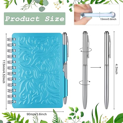 Vista 9 de Zonon Cuaderno organizador de contraseñas portátil de 2 piezas con bolígrafo, mandala encuadernado en espiral (verde, rosa)