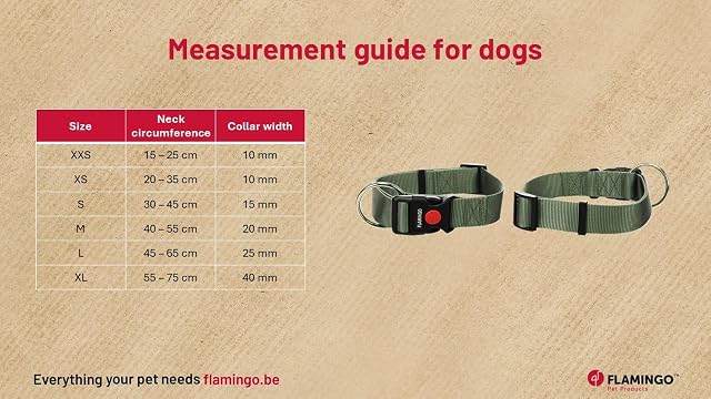 Foto 2 de 5 de Flamingo Perro Collar Ziggi Caqui XL 55-75cm 40mm