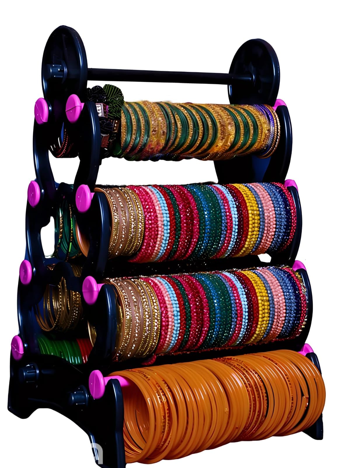RKM MULTIPRODUCT 4-Tier Pink Bangle Display Stand, Professional Jewelry Organizer Rack