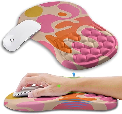 KUOSGM Alfombrilla ergonómica para mouse con diseño de masajes de gel, para aliviar el dolor del túnel carpiano, reposamuñecas, almohadilla de