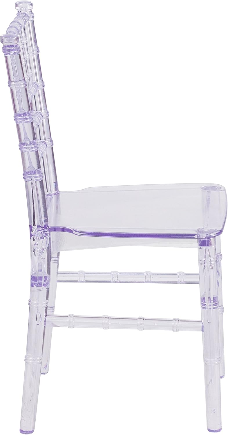 BizChair 10 Pack Child’s Transparent Crystal Resin Party and Event Chiavari Chair for Commercial & Residential Use