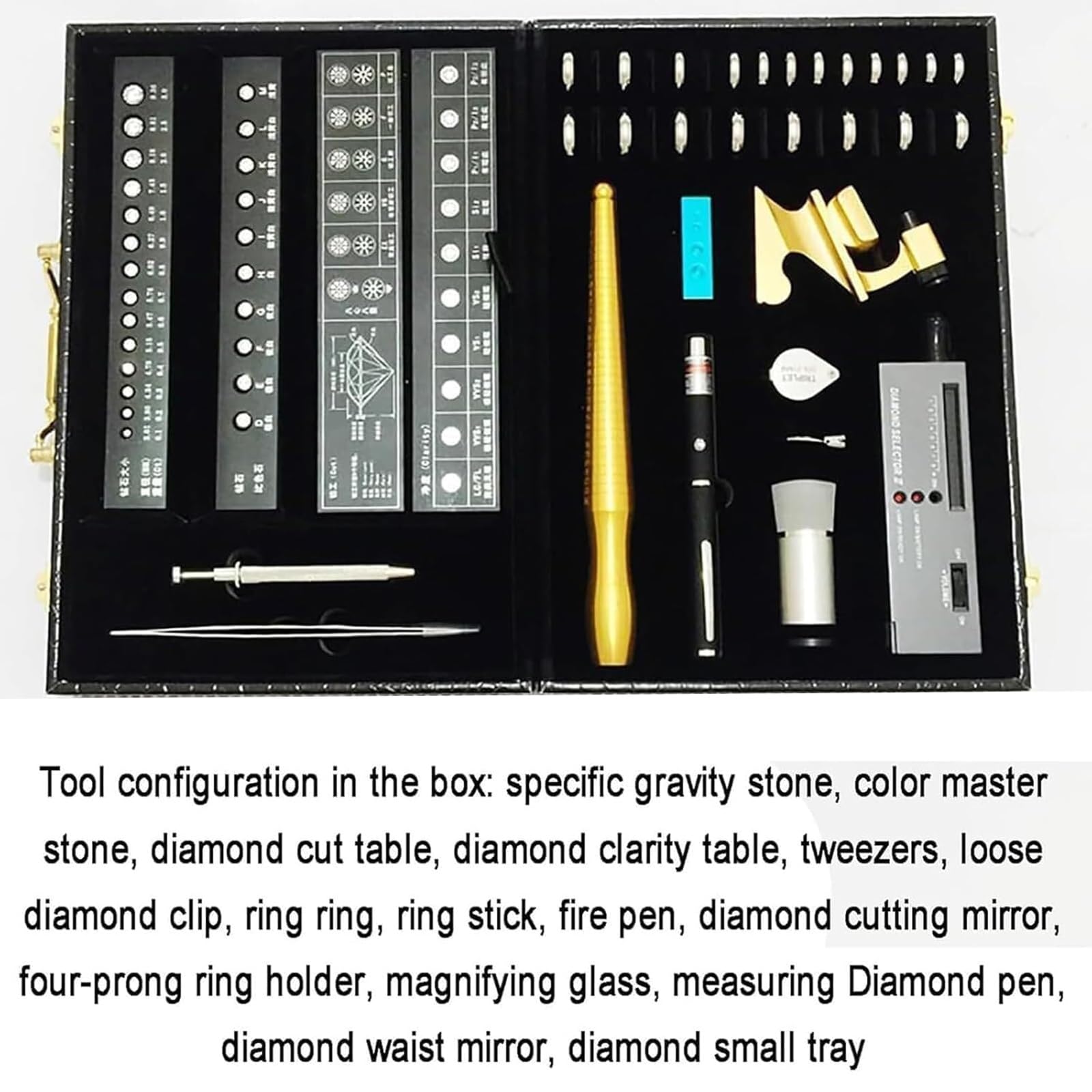 Kit tester per diamanti e pietre preziose, strumento per gioielli ad alta sensibilità con accessori