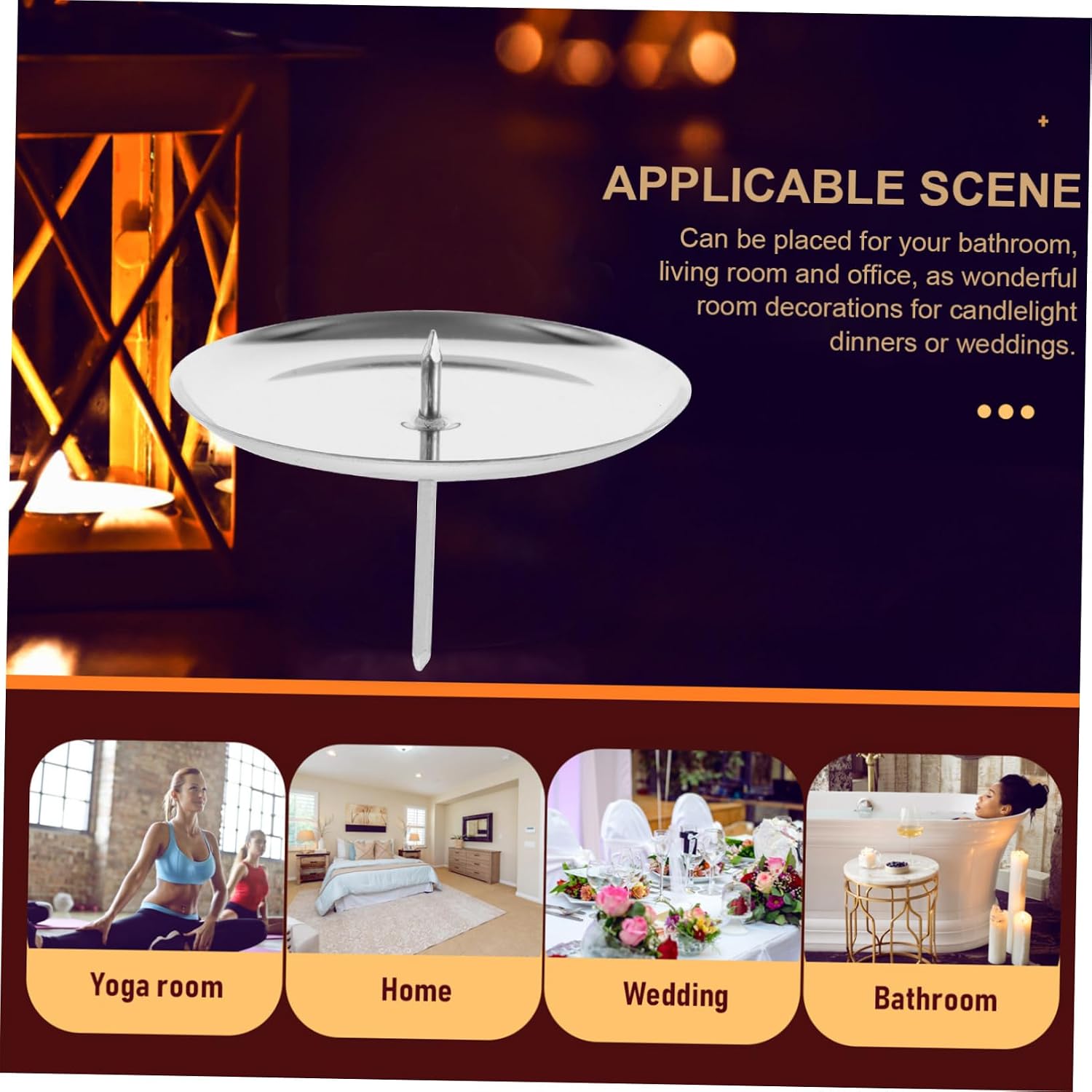 10Pcs Candle Holders Elegant Candle Plates for Christmas Decor Taper Candle Holders for Dining Table Wedding Holiday Party