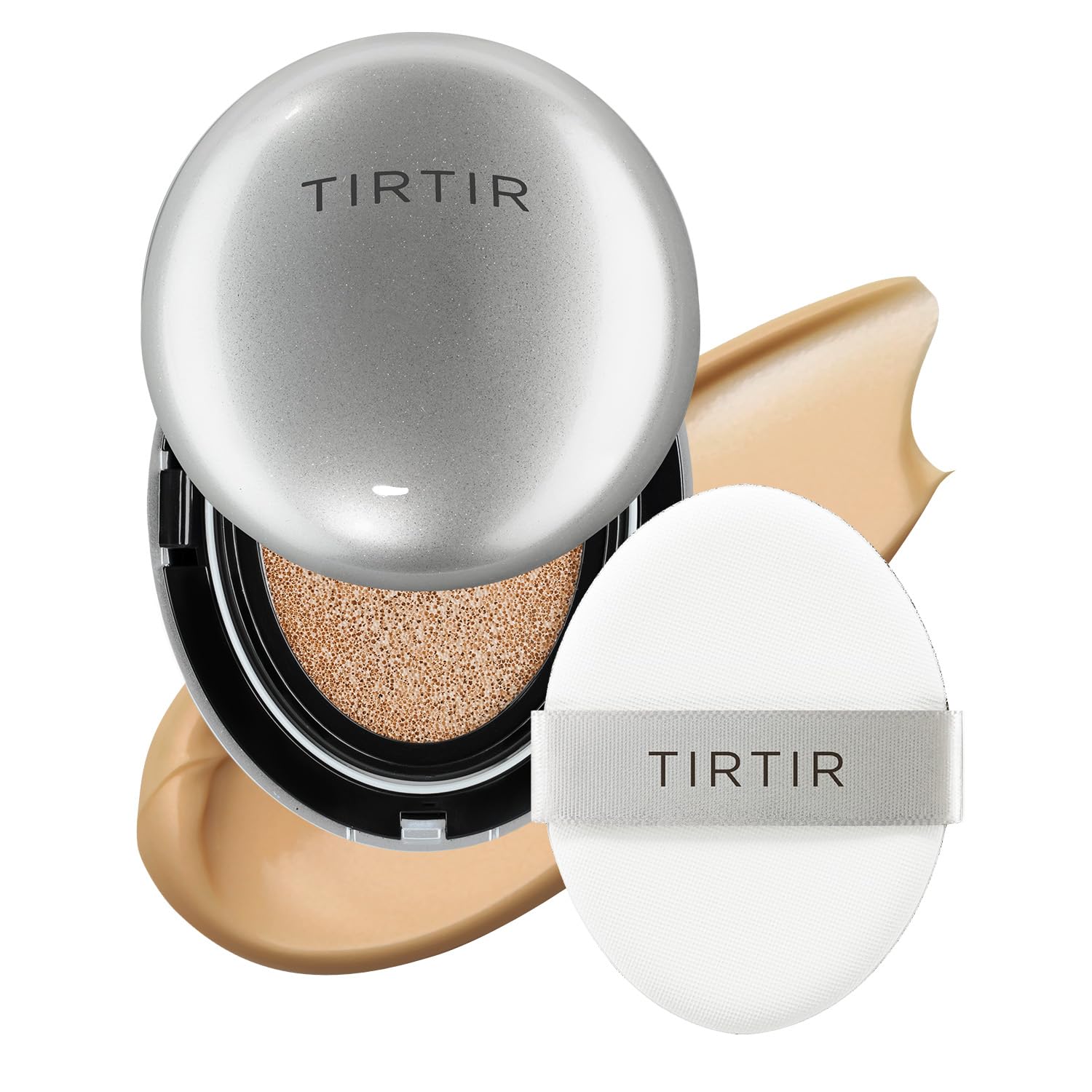 Mask Fit Aura Silver Cushion Foundation | Semi-glow Finish, Natural Coverage, Moisturizing, Lightweight, Korean cushion foundation (#31N French Beige, Full Size, 0.63 Fl Oz)