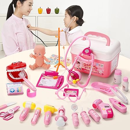 Amazon Ataka お医者さんごっこのおもちゃ 聴診器 注射器豪華な28ポイントの医師は サウンドツールメディカルはoishaのセットの病院がプレイ点滴をふり 実際の医療セットの子供のおもちゃ を再生輝く本格的な医師の変身ドクター医者設定医師のおもちゃ人気の医師