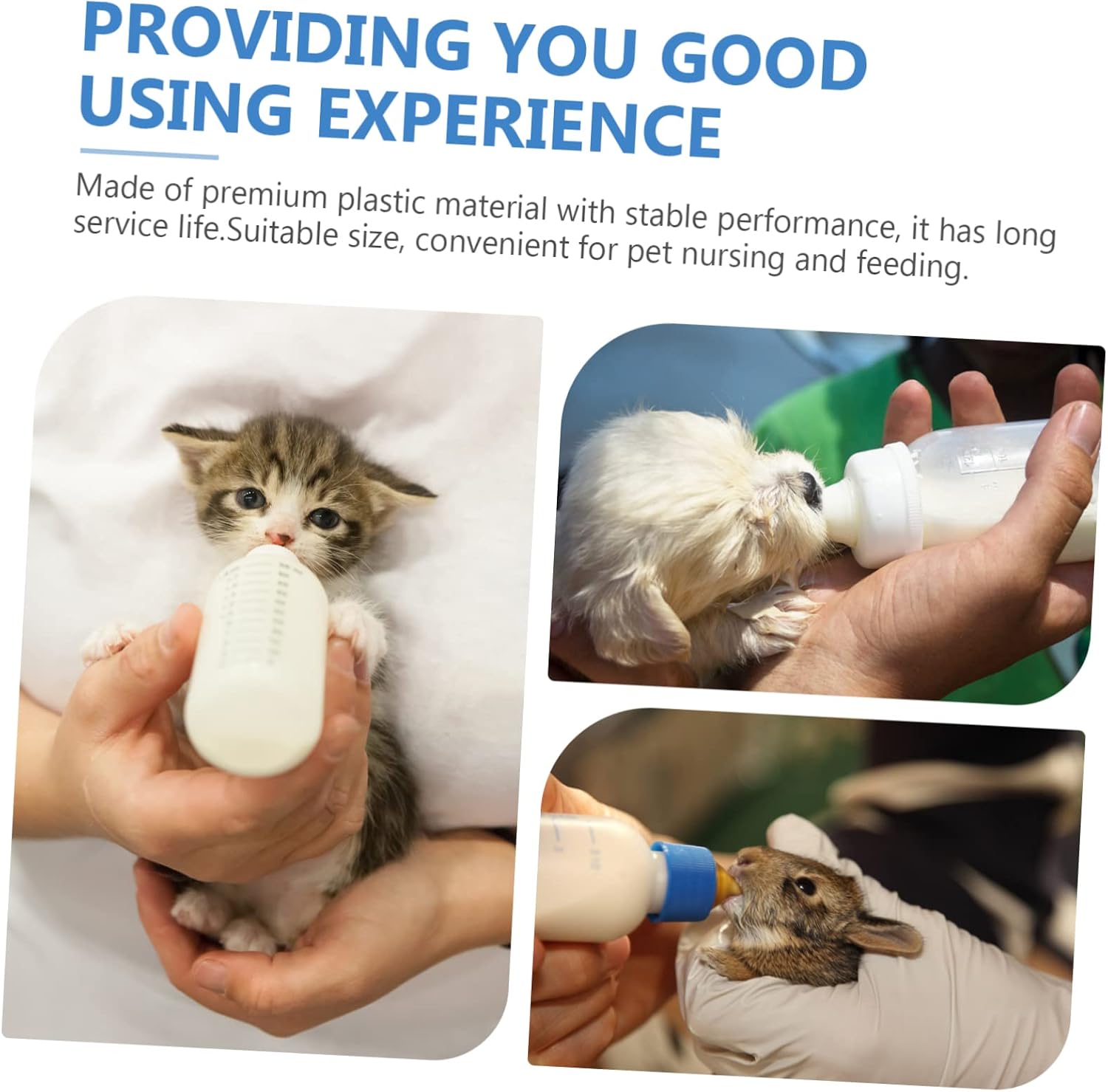 3pcs Pet Nursing Bottles for Kittens and Puppies Lightweight Feeding Tools Nipple Portable Animal Feeders for Newborn Cats and Dogs for Convenient Care
