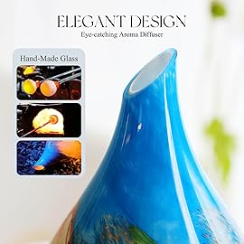 Porseme 280ml Essential Oil Diffuser Glass Color Changing Aroma Air Diffusers Aromatherapy Ultrasonic Cool Mist Humidifier 7 Running Hours Waterless Auto-Off for Sleeping, Yoga, Office (Blue Grass)