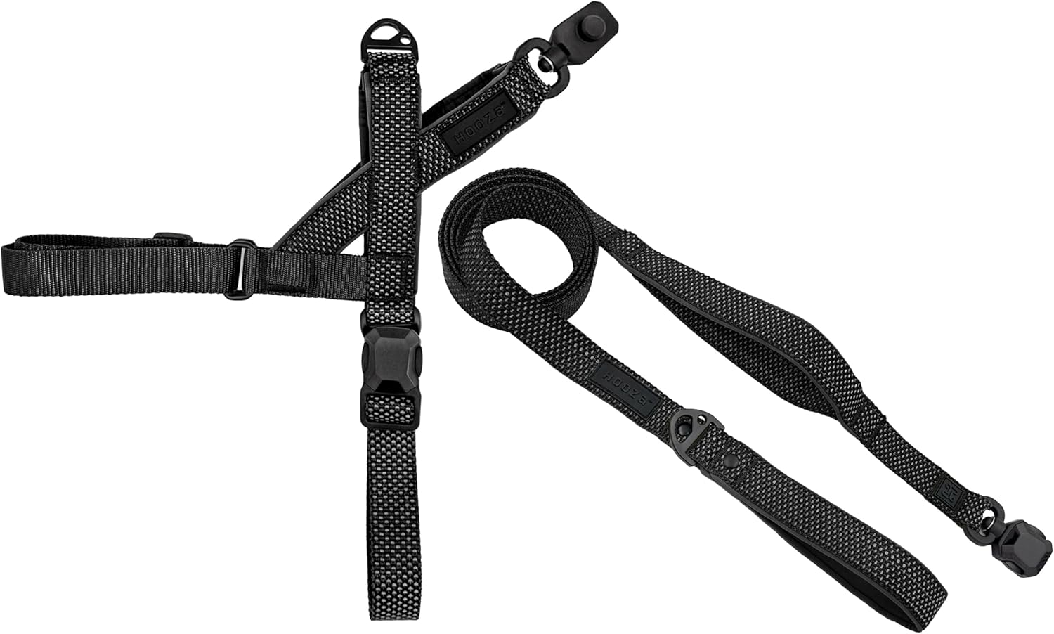 Magnetic Quick Clip: Easy Fit Harness w/Flat Leash,Black,Medium