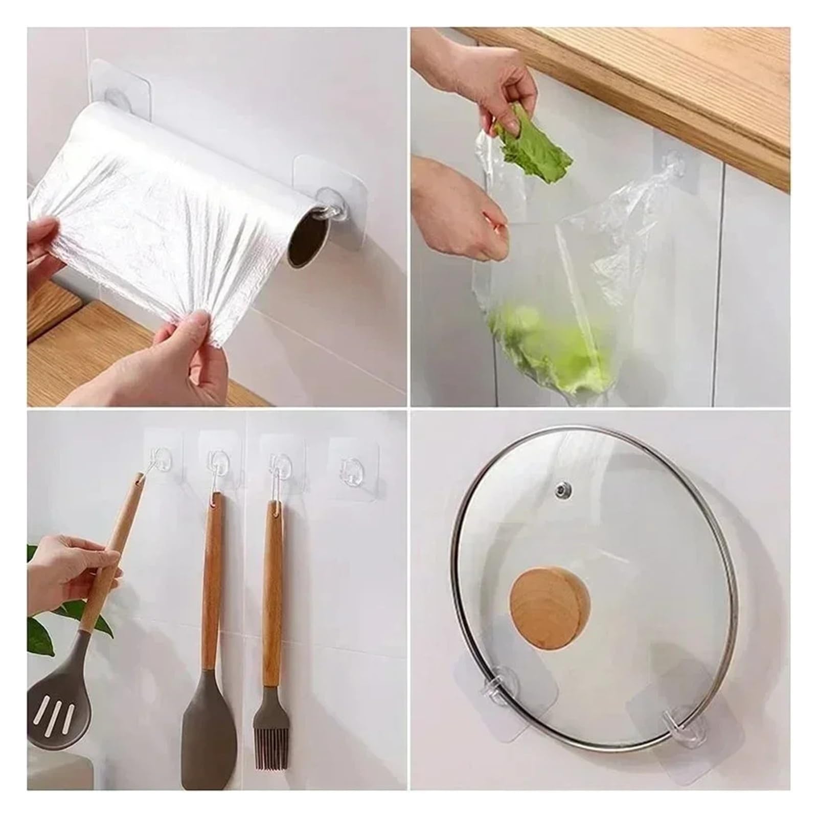 Gancho Autoadhesivo for Puerta Transparente, Gancho de Pared for niños, Estante de Carga Pesada, Cocina, baño, Toalla, Llavero, 5/10/20/30 Uds.