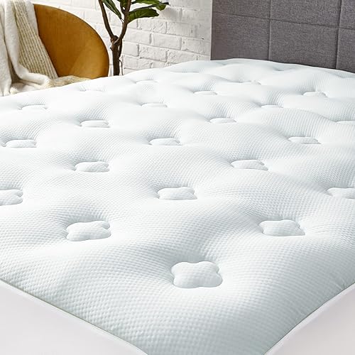 Miniatura 50 de Hansleep Cubrecolchón Queen de viscosa derivada del bambú, cubrecolchón de espuma viscoelástica tamaño Queen con bolsillo profundo, protector