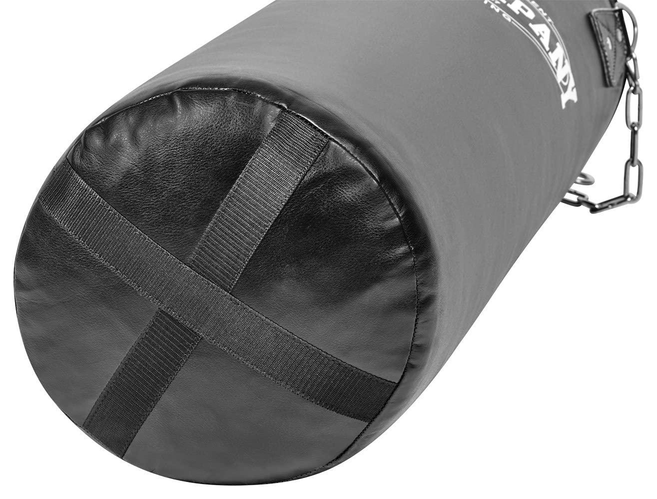 Bad Company Sac de Boxe avec chaîne en Acier à 4 Points I Vinyl Punching Bag, rempli/Non rempli I 80/100/120/150/180 x 35 cm - Noir