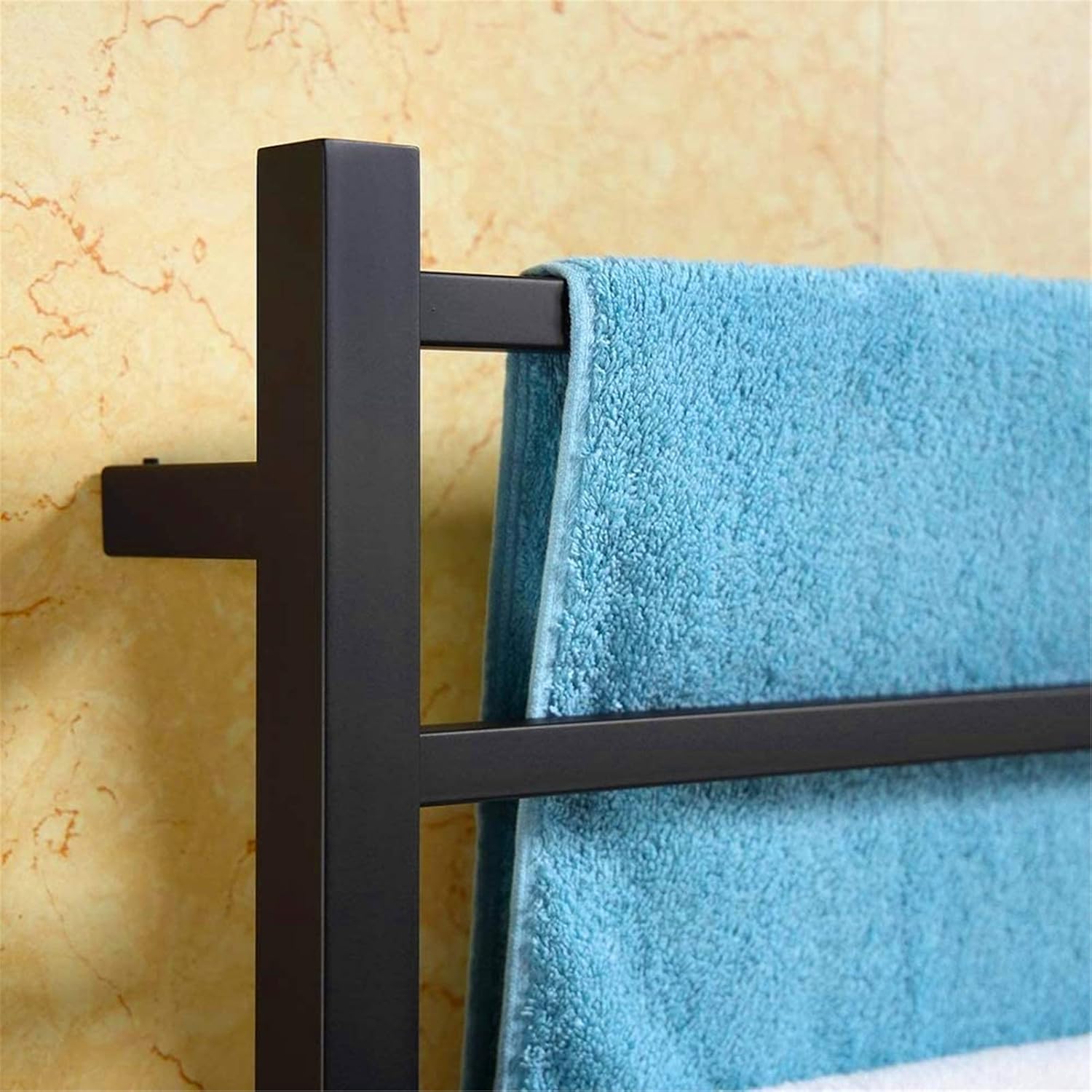 Bathroom Wall heaterTowel WarmerTowel Drying,Towel Warmer Stainless Steel Rack with 6 Square Bars Electric Energy Saving Wall MountedTowel Holder Bathroom Accessories(