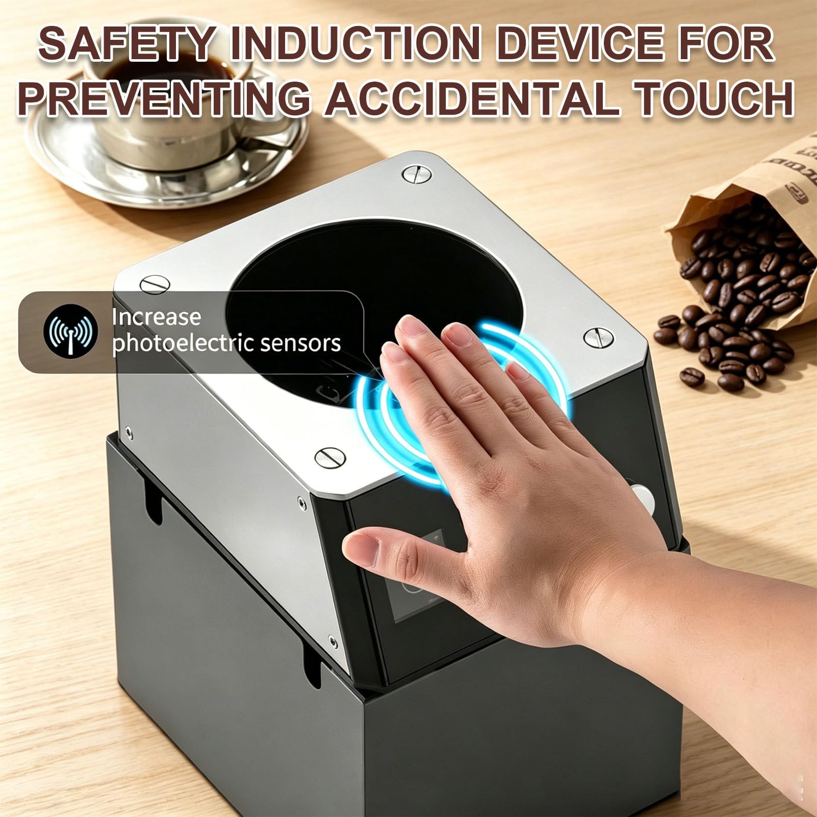 Limpiador automático de portafiltros para Espresso con Cabezales de Cepillo Intercambiables, Seguro y fácil de Usar en el hogar y en establecimientos comerciales 110V