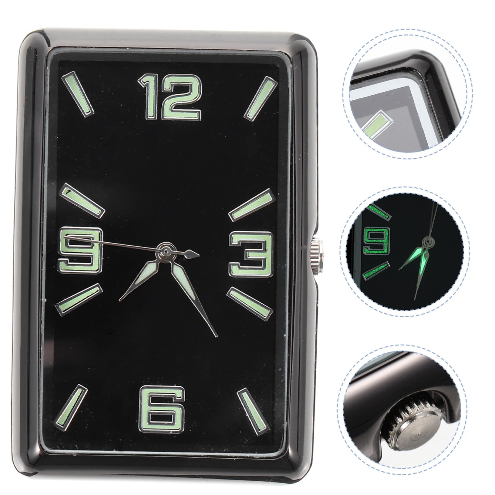 Zerodeko Reloj Para Salpicadero De Coche Estructura Resistente y Estilo Sencillo Adecuado Para Espacios De Trabajo y Hogares