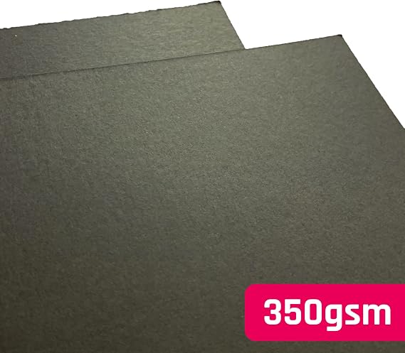 20 Sheets - 350gsm A4 Black Card, Thick Cardboard Paper
