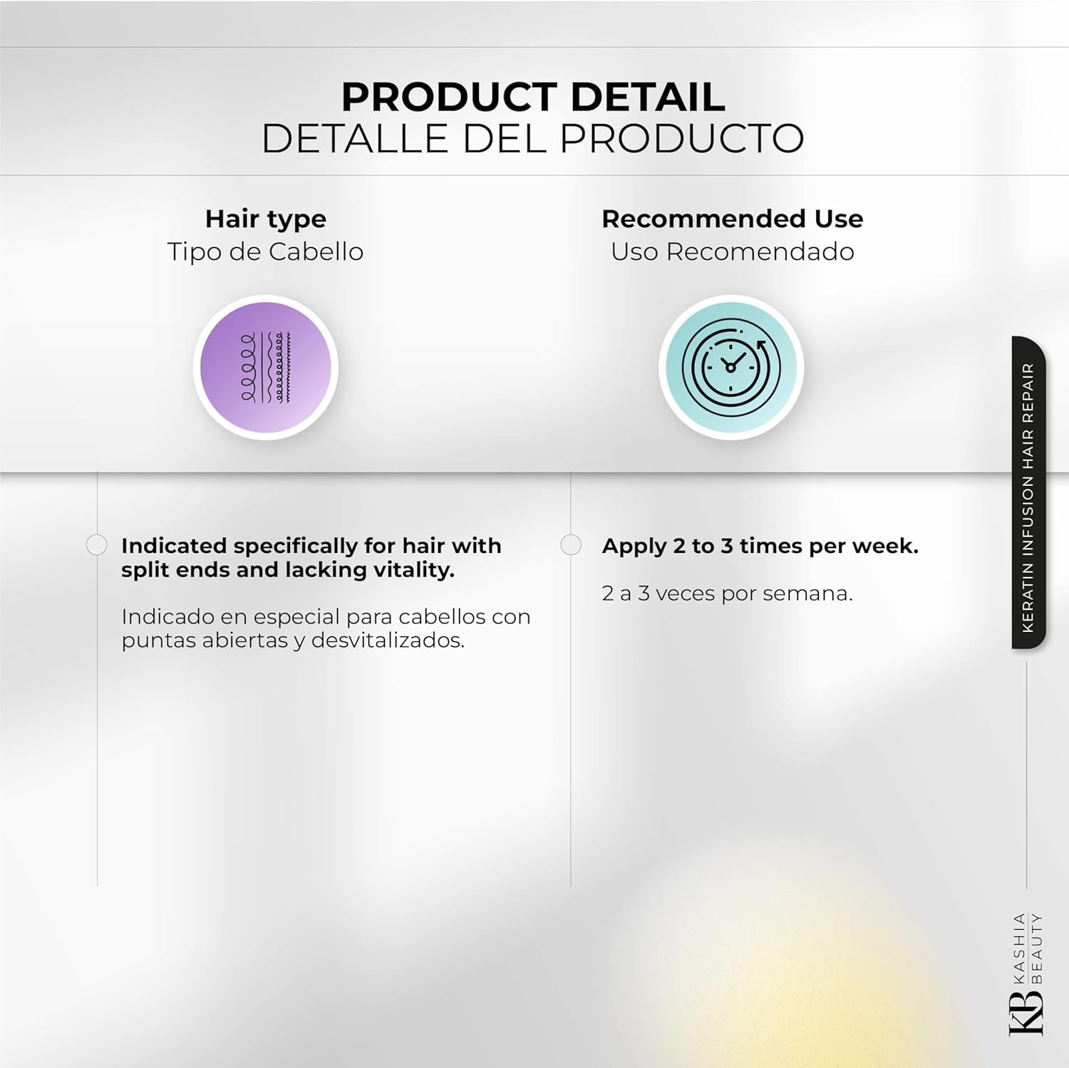 Kashia Beauty Keratin Infusion Hair Repair 2 oz – Rinse-Free Leave-In Treatment for Split Ends – Strengthens Smooths & Seals Cuticles – Anti Breakage Formula with Keratin Protein - Image 5