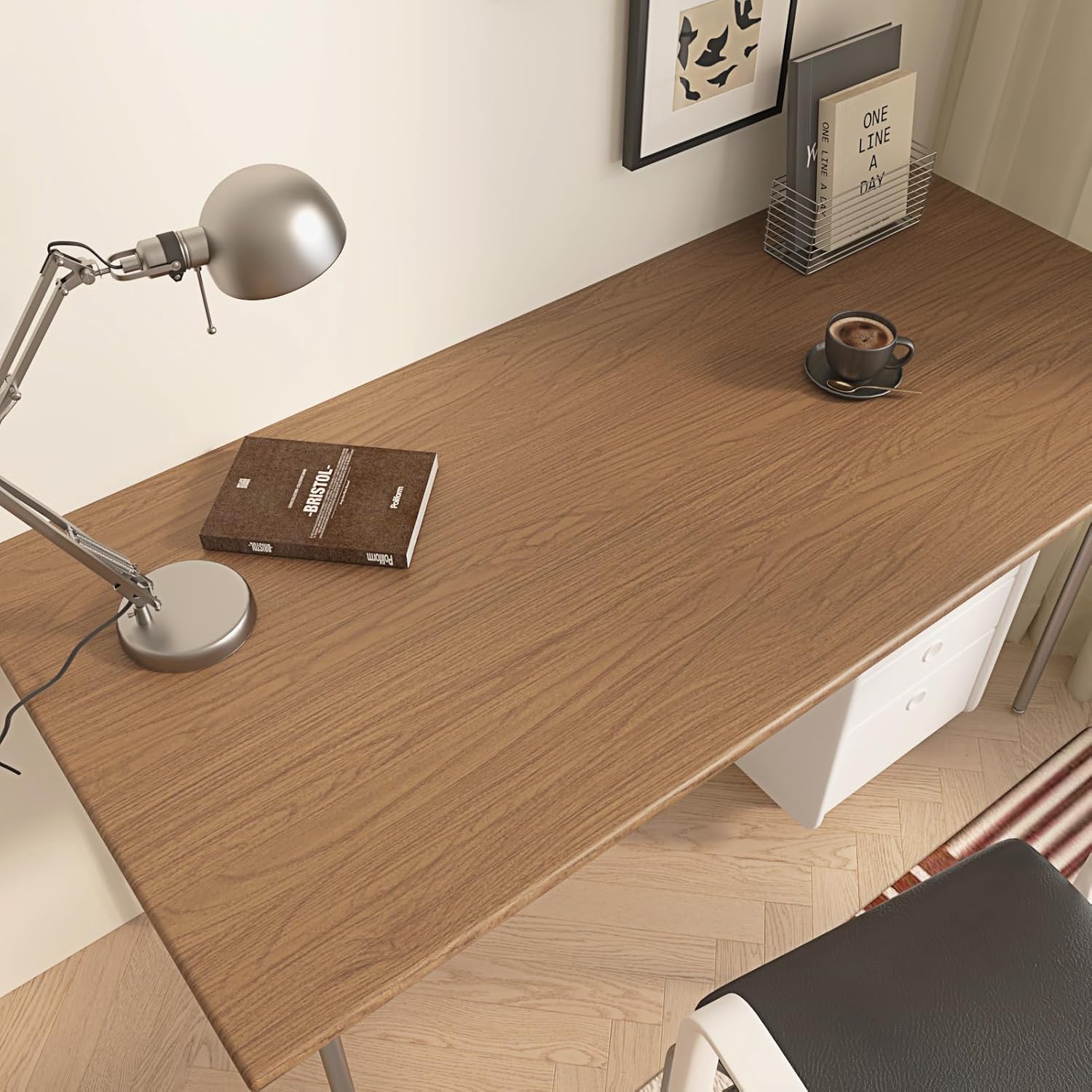 Chestnut Brown Wood Contact Paper for Kitchen Countertops Nature Wood Wallpaper Peel and Stick Waterproof Rustic Faux Woodgrain Vinyl Wrap for Cabinets Table Desk Accent Wall 15.75"x78"
