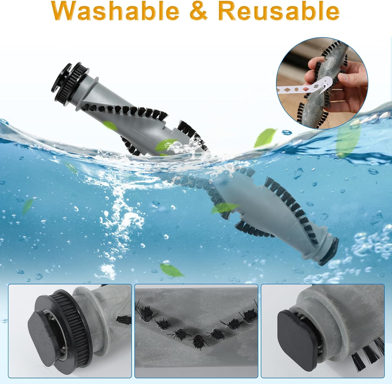 Brush Roller & Belt Replacement for Shark Rotator NV500 NV501 NV501C NV502 NV505 NV550 NV520 NV520Q UV560, 1 Brush Roller + 2 Belts + 2 Wheels, Compare to XFF500/XHF500