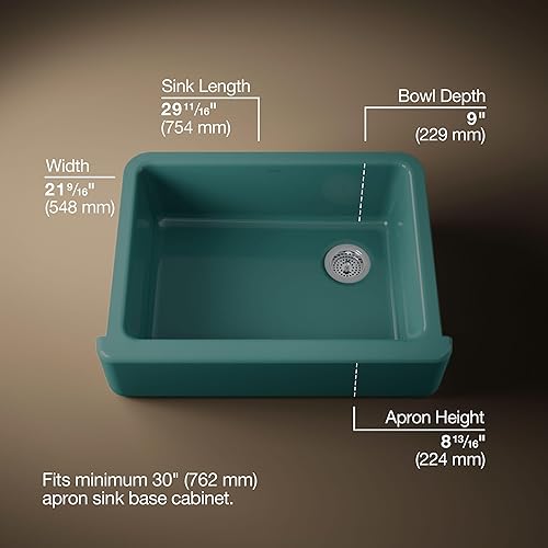 Vista 279 de Kohler Fregadero de la granja Kohler Whitehaven, Frente al delantal altos, K-6489-0, Blanco