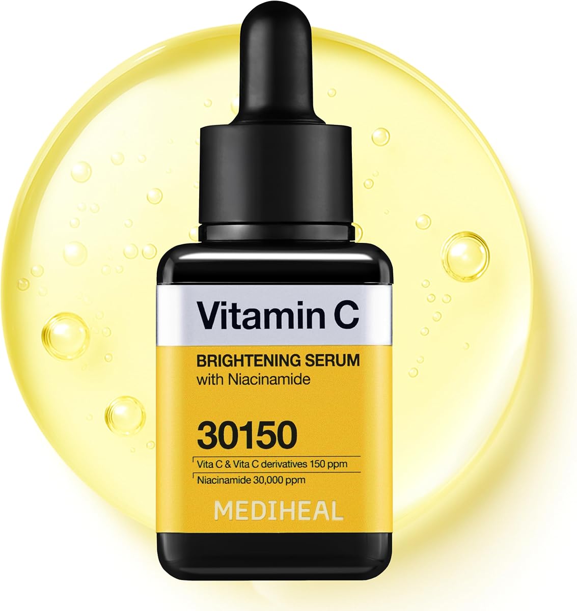 MEDIHEAL Vitamin C Brightening Serum for Radiant Skin (1.35 fl oz) | with Niacinamide, Panthenol | Illuminating, Skin Radiance, Mild Exfoliation with LHA,PHA | 0.00 Irritating | Korean Skincare