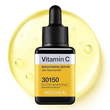 MEDIHEAL Vitamin C Brightening Serum (1.35 fl oz, 1 Pack) - Tone-Texture-Glow Care, Manage Skin with Vitamin C, Niacinamide, Hyaluronic Acid