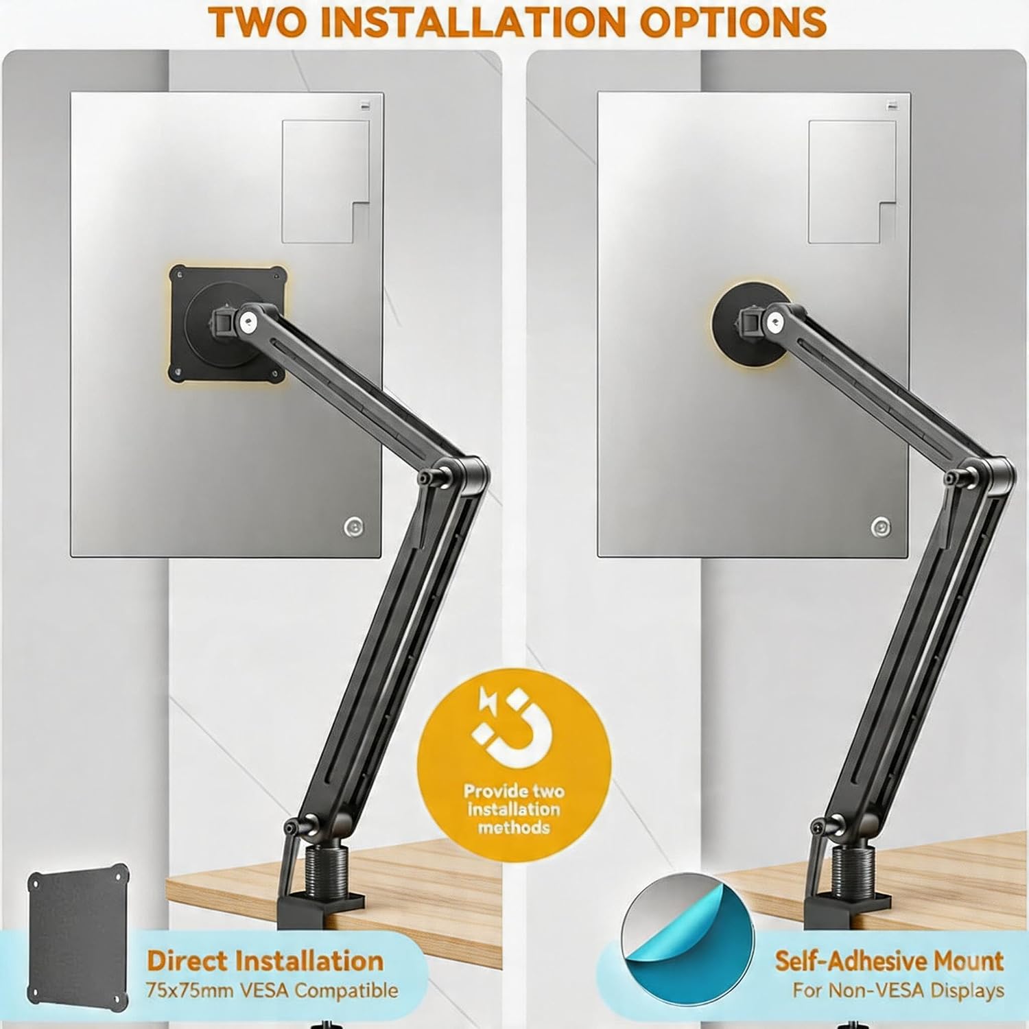 Portable Monitor Holder Mount Arm with Strong Magnetic 360° Rotating Base Bearing Over 5LBS Compatible with 12.9/14.6/15.6/17.3/18.5 inch iPad Pro/Mini/Air/Surface/Samsung 6 71cFGVCe5sL. AC SL1500