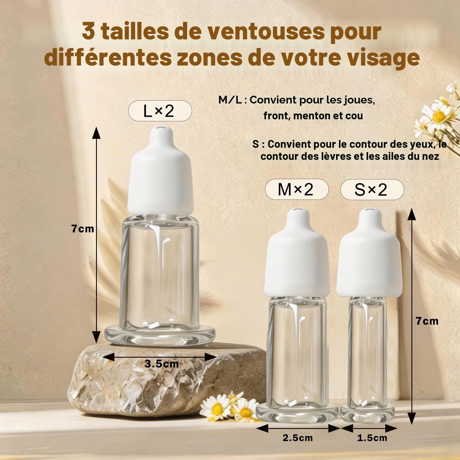 Ventouse Visage Electriques, Ventouse Cellulite Electrique 3-en-1 avec Gua Sha & Massage, 6 PCS Ventouses en Verre Véritable, Raffermissent contours Visage, Ventouse Electrique Anti Cellulite