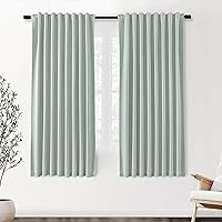 Vista 75 de SHINELAND Cortinas opacas de 102 pulgadas para sala de estar, cortinas opacas con pestaña trasera de 102 pulgadas de largo para dormitorio