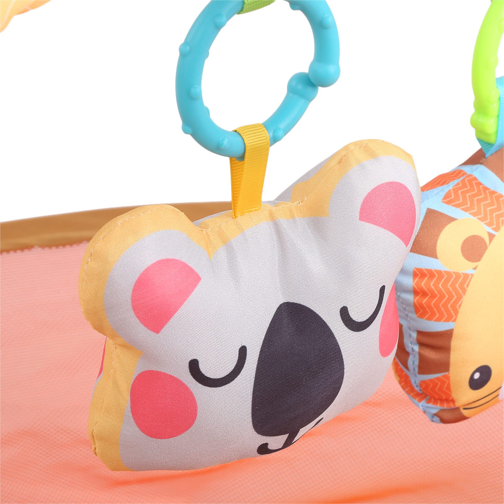 3-in-1-Baby-Spielmatte, Fitnessrahmen mit Sensorischem Spielzeug für Säuglinge und Kleinkinder, 95 X 70 X 50 cm, Stoffmaterial (Löwin)