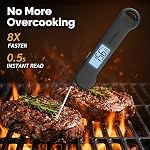 0.5 Sec Instant Read Thermomètre de la viande de grill cuisine numérique BBQ, noir