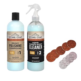 Stone Coat Countertops Polishing and Cleaning Kit Plus Round Sanding Pads