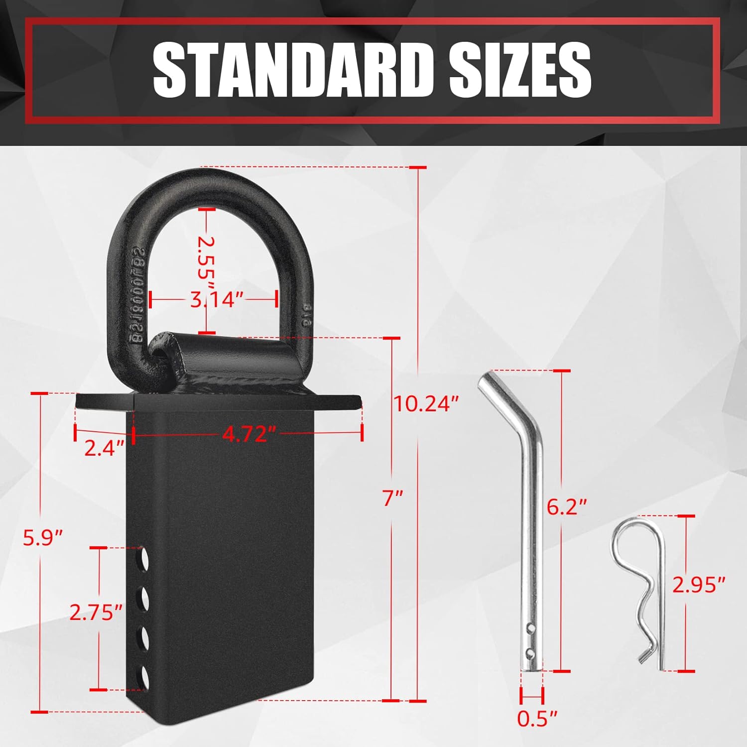4Pcs 18000lbs Heavy Duty Removable D Ring Stake Pocket tie Down for Utility Trailers and Flatbeds Equipped with Stake Pockets Stake Pocket D-Rings