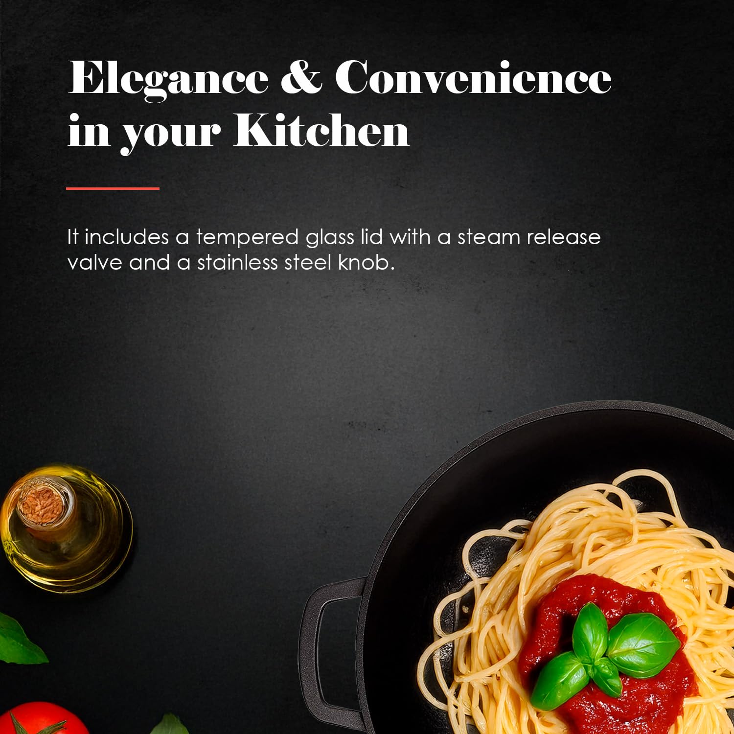 Casseruola Bassa WECOOK! Ecostone 40cm - Antiaderente, Per Induzione, Con Coperchio In Vetro - Foto 3