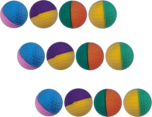 Miniatura 10 de YnFag Pelotas de fútbol de espuma, juguetes para gatos de interior (12 bolas de color individuales)