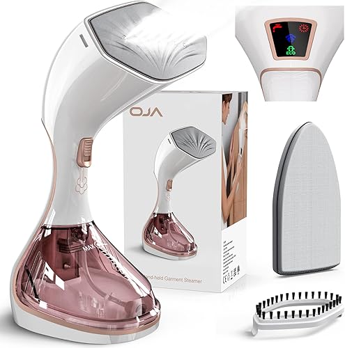 Vaporizador de mano para ropa, 1500 vatios, 15 segundos, placa de cerámica de calentamiento rápido, boquilla de vapor, ropa de mano portátil 2 en 1,