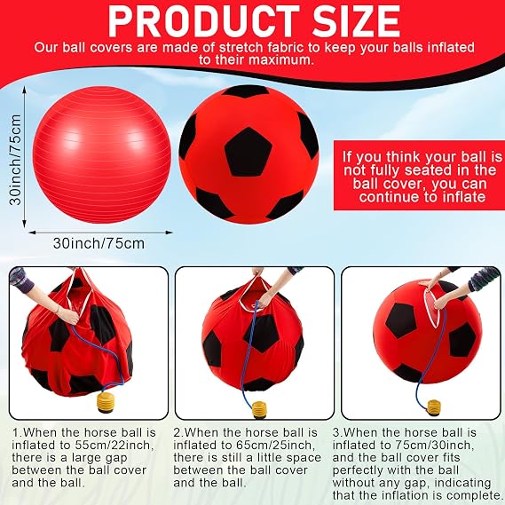 Giant Herding Ball with Cover Anti Burst Ball Please Watch VCR for How to Inflation Horse Toys for Horses Stall Entertainment Play, Pump Included