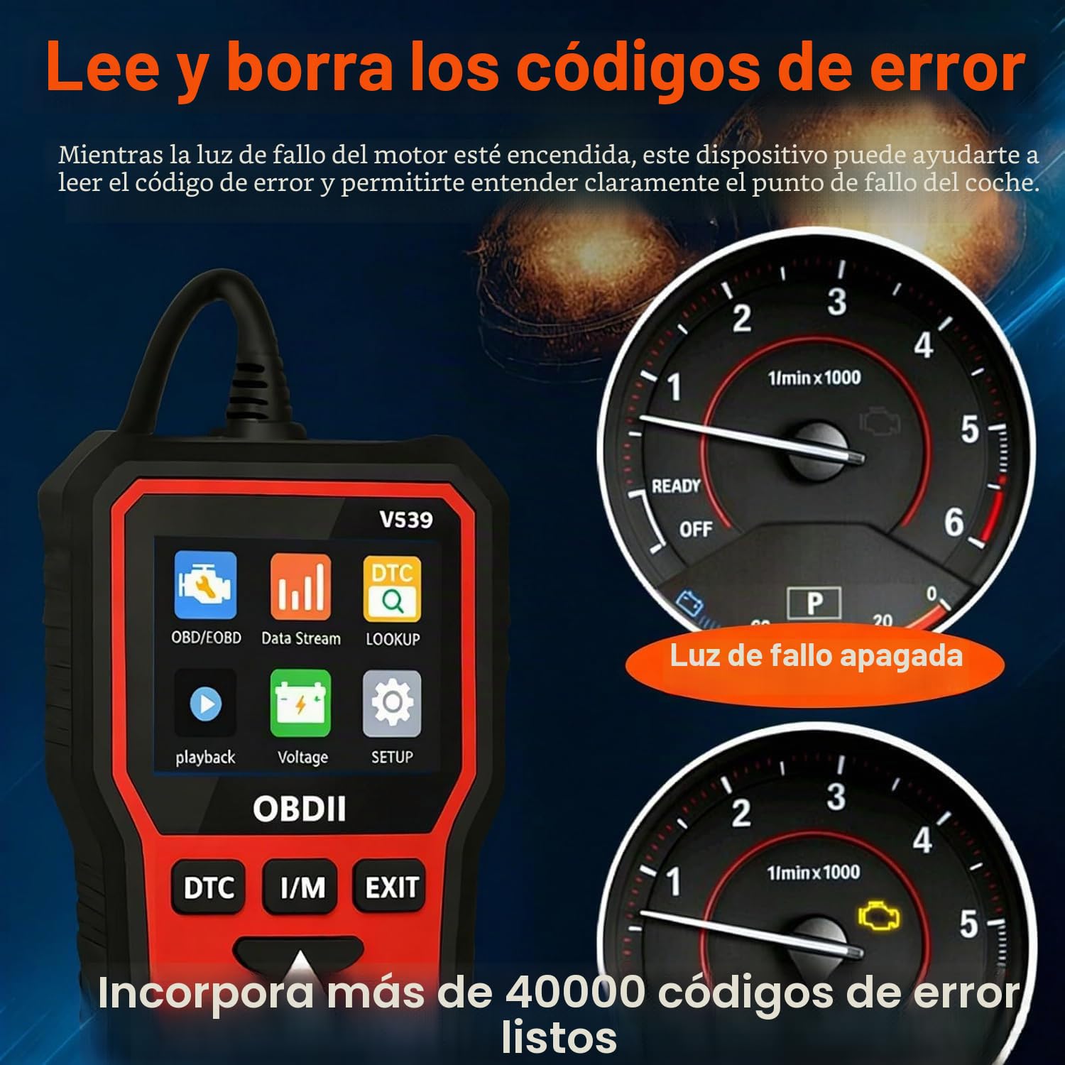 OBD2 Diagnóstico Coche para Peugeot 206 207 207CC 301 307 308 308CC 308SW 408 508 607 2008, Detector Fallas for Automóviles Lector de Códigos de Error Datos en Tiempo Real