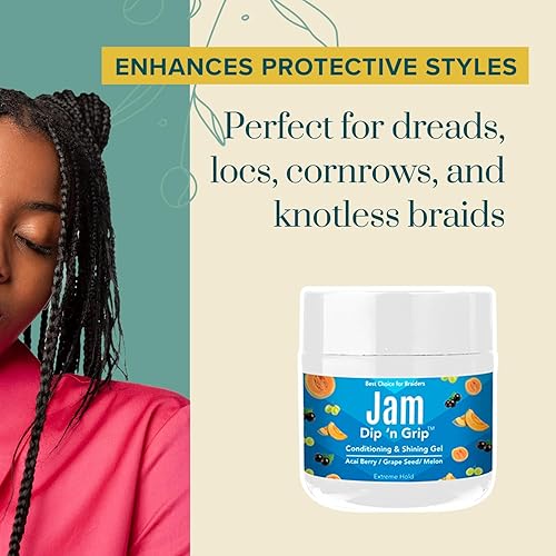 Miniatura 4 de Jam Conditioning & Shining Gel Acai BerrySemilla de uvaMelón, fijación extrema, solución de peinado unisex (4 onzas)