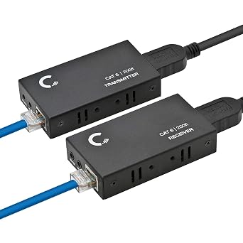 HDMI Extender Over Cat5e/Cat6/Cat7 Ethernet Cable Up to 330 Feet, 1080P, 3D
