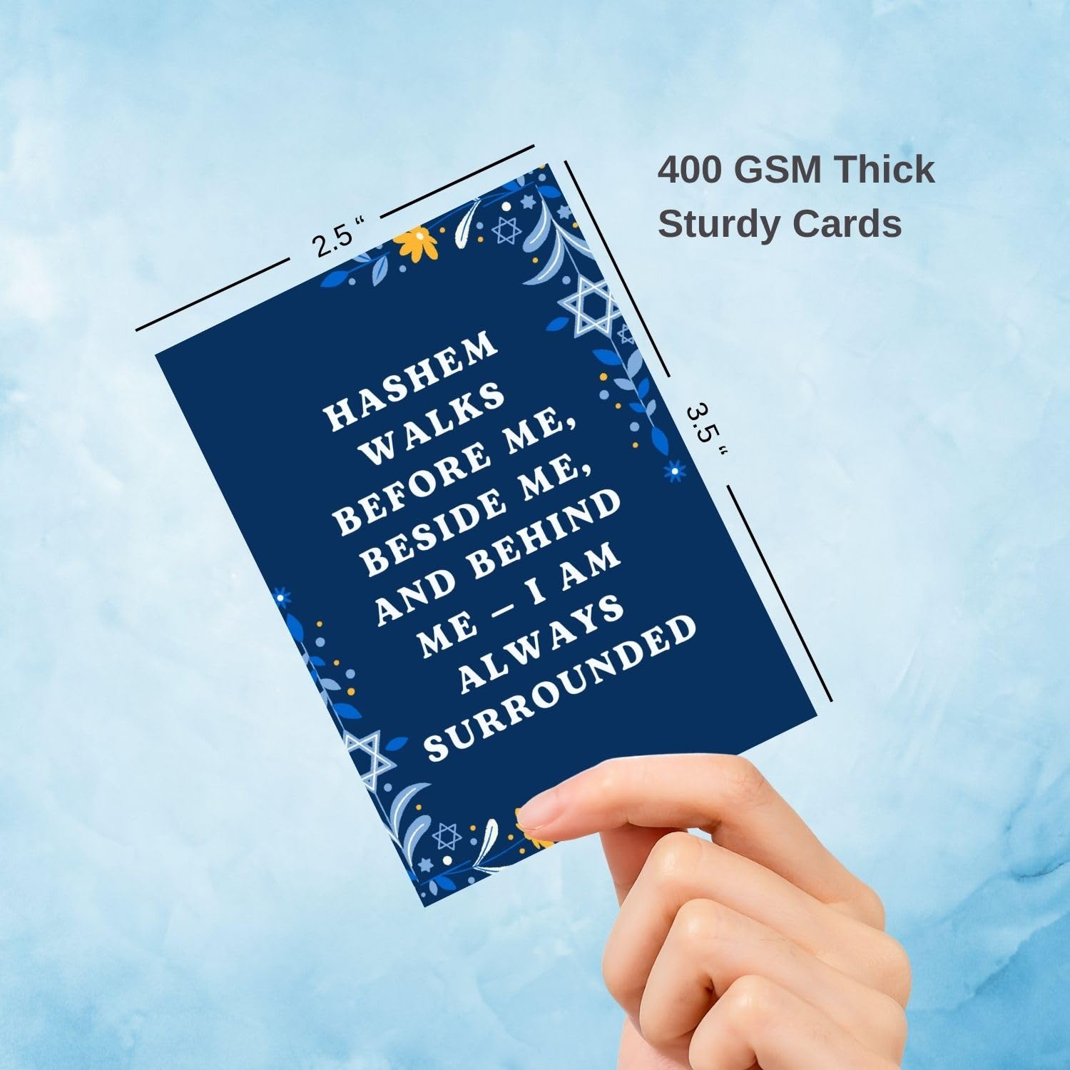 Isaac Liev Positive Jewish Affirmation Cards for Men & Women Kids & Teens– 50 Spiritual Daily Affirmation Quotes Card Deck – Meaningful Jewish Gifts Judaica Gift for Friend, Shabbot Host & Holidays