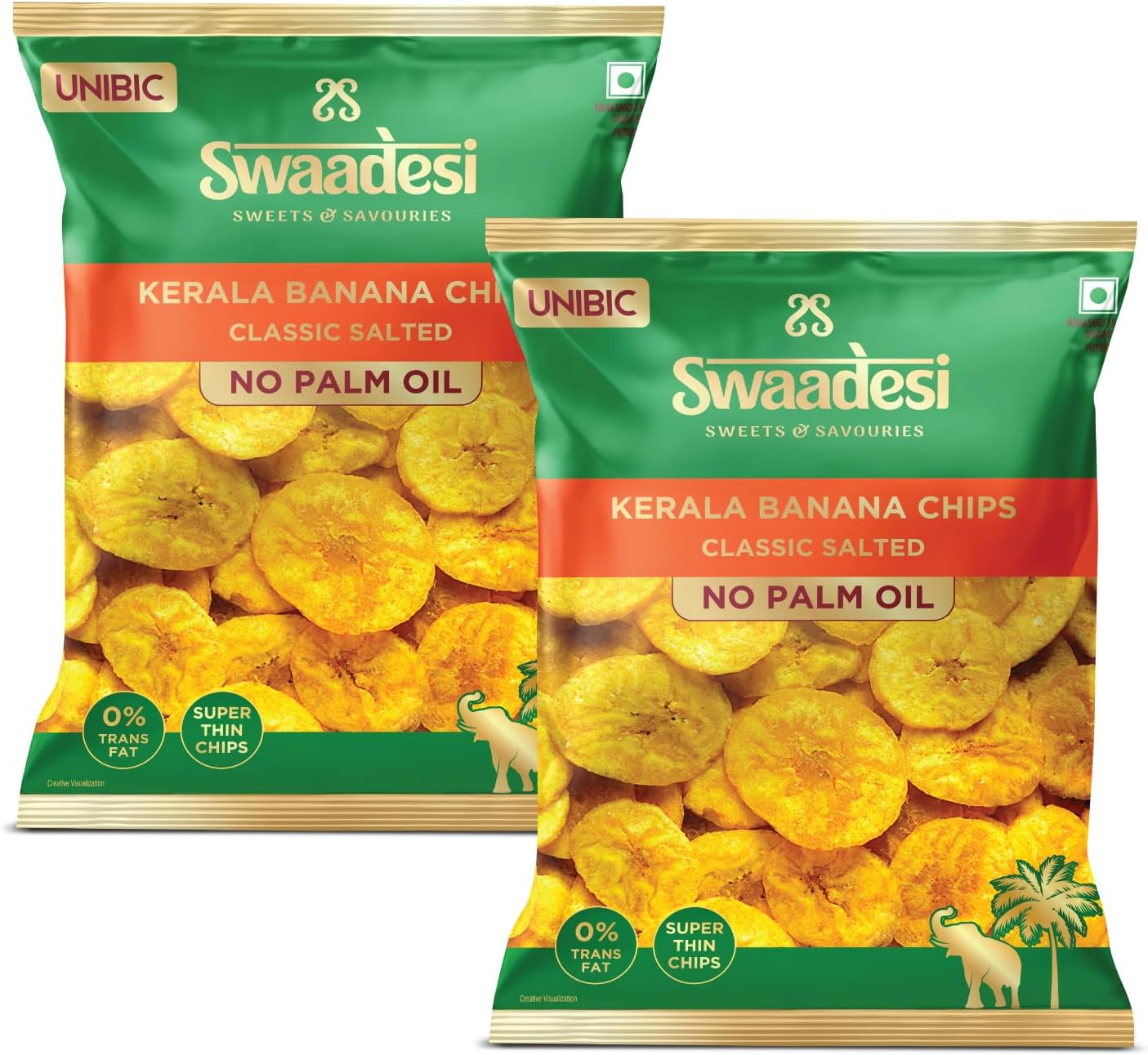 Unibic No Palm Oil Kerala Banana Chips-Classic Salted|100 Gram|(Pack Of 2)