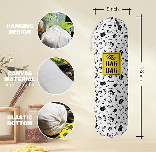 Miniatura 3 de Organizador de bolsas de comestibles para bolsas de compras, bolsas de plástico de montaje en pared, dispensadores de contenedores de