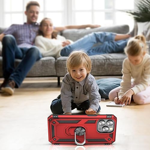 Miniatura 5 de ADDIT Funda de teléfono para iPhone 13 Pro Max, funda protectora de grado militar para iPhone 13 Pro Max, funda con soporte de soporte de coche para