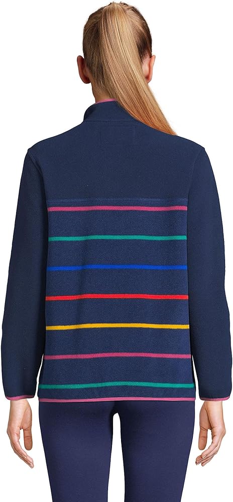 lands end women's heritage fleece snap neck pullover top