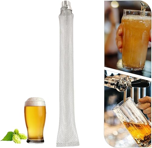 Miniatura 2 de DOONARCES Pantalla Bazooka de 12 pulgadas, reutilizable, tubo de filtro de cerveza de acero inoxidable 304 con accesorio de tubería (12 pulgada