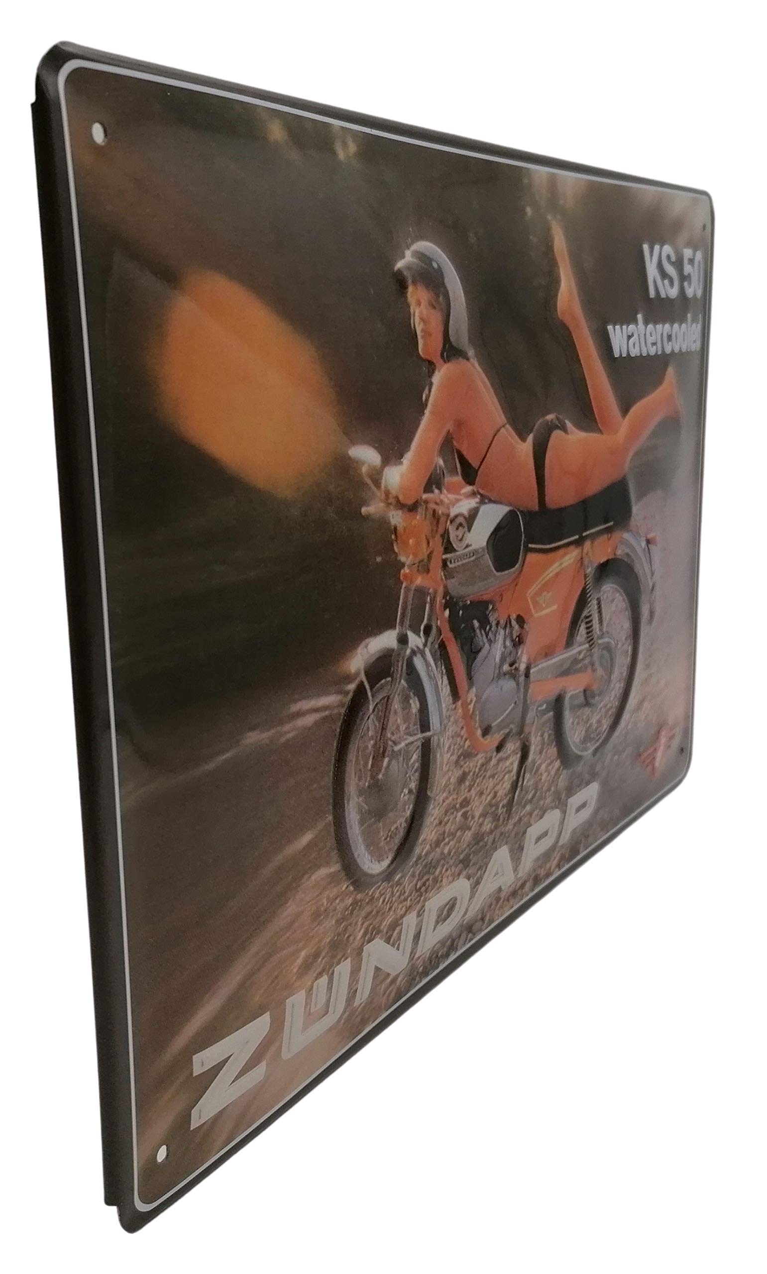 Targa Metallica Retrò Per Moto - Stile Zündapp, 30x20 Cm, In Acciaio Goffrato 3D, Decorazione Garage - Foto 10